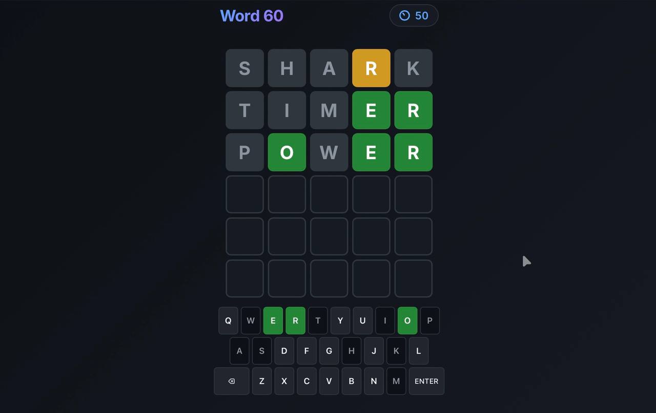 Word 60 game screenshot